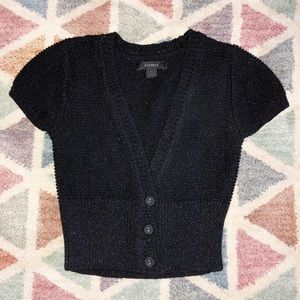 **3/$12** Sparkly cropped black sweater